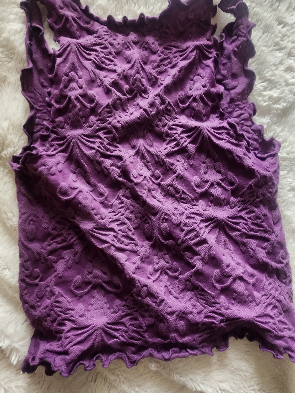 Free People Sculpted Floral Knit Tank Top in Purple - Picture 3 of 3
